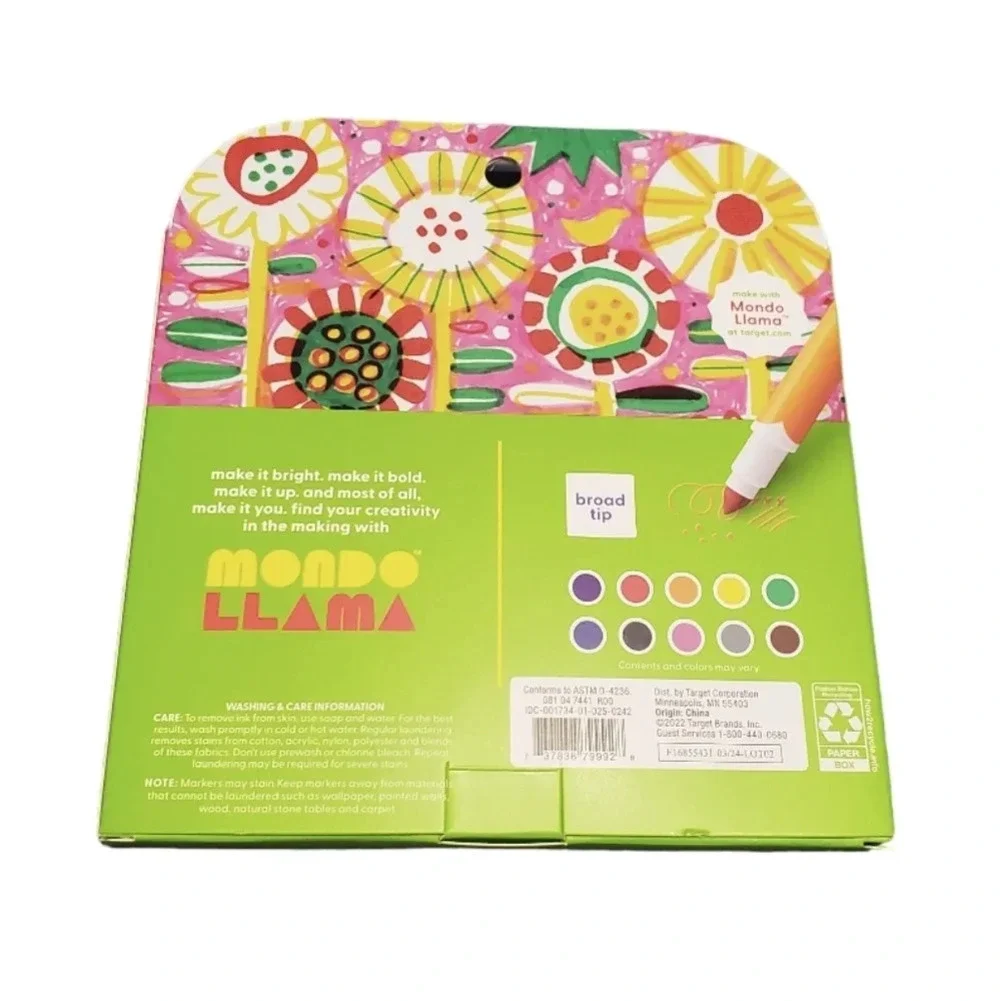 New Mondo Llama Kids Classic Washable Markers Broad Tip 10 Ct Bundle Pack 4